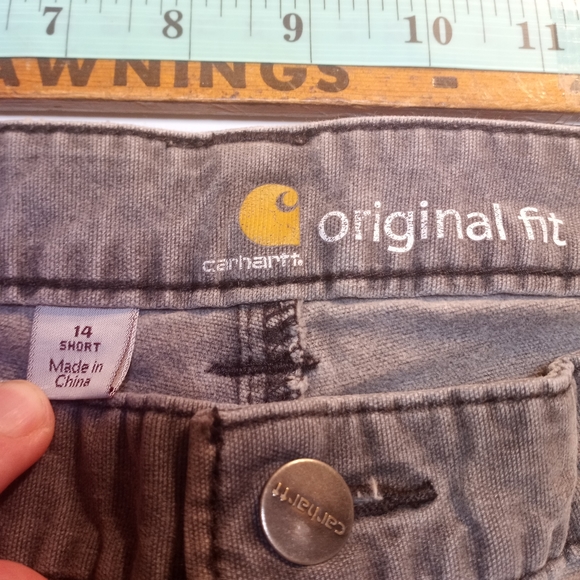 Carhartt Double Knee Original Fit Jeans Short Sz 14 - Picture 7 of 13